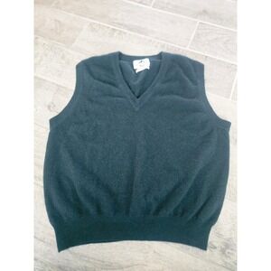 Woodward Collection Mens 100% 2 Ply‎ Cashmere V-Neck Sweater Vest Forest Green L